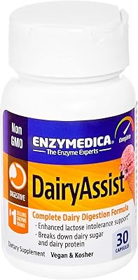 Enzymedica - dairy assist, soutien enzymatique pour aider à digérer les produits laitiers