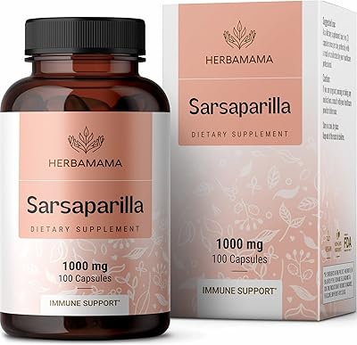 Capsules de racine de salsepareille herbamama - pilules de poudre de racine