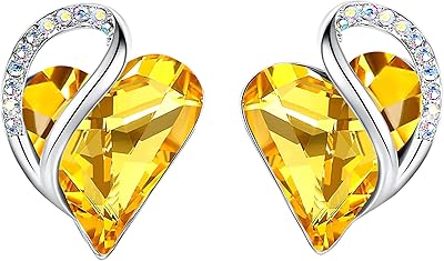 Boucles d'oreilles à tige en forme de cœur infinity love avec pierre