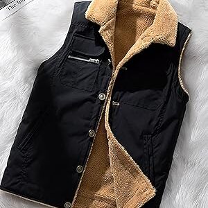 Anhcra veste utilitaire pour homme avec doublure en peluche (couleur : noir, taille : l). Diaytar : Vivez l'expérience du shopping malin