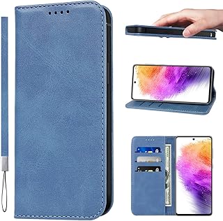 Étui pour téléphone portable llangelm samsung galaxy a73 5g avec dragonne en cuir