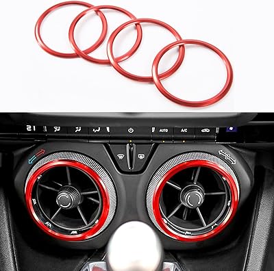 Accessoires de climatiseur burwin camaro pour chevrolet camaro 2017-2020, 4 pièces en aluminium