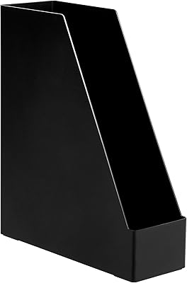 Bureau monobloc en plastique amazonbasics et organisateur de magazines, noir