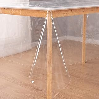 Nappe en plastique transparent 100 % imperméable, housse de table rectangulaire en vinyle