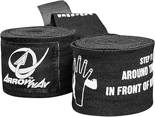 Bandages éducatifs arrow way avec instructions imprimées pour la boxe et les arts