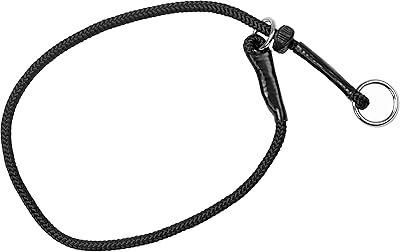 Collier étrangleur d'entraînement en corde fait main dingo gear avec marqueur, noir, s04061