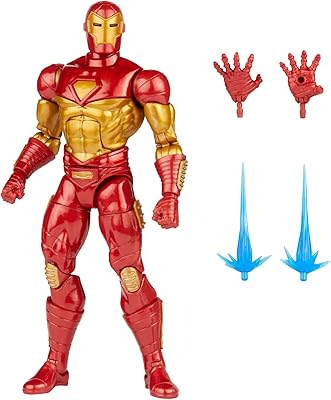 Figurine standard hasbro marvel legends iron man, comprend 4 accessoires et 1 pièce