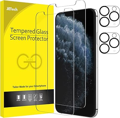Protecteur d'écran jetech pour iphone 11 pro max 6,5 pouces avec protecteur d'objectif