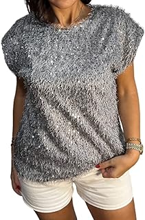 Chemisier long à sequins brillants pour femme avec manches chauve-souris tenue de soirée