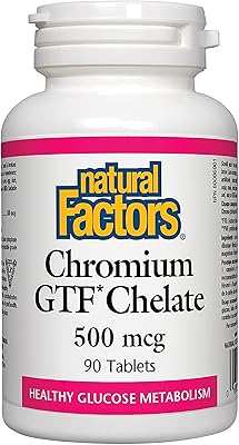 Chélate de chrome gtf de natural factors - 500 mcg, 90 comprimés
