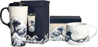 Dosvalley grande tasse à café de voyage en céramique pour latte et thé