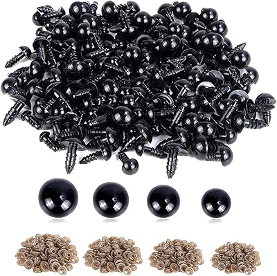 Delfino 500 pièces en plastique yeux noirs artisanat sûrs jouets en peluche