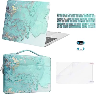 Coque en plastique rigide avec protection d'écran motif marbre aquarelle