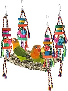 Jouets pour oiseaux luxorest, jouet mural en quête de nourriture, hamac pivotant tissé