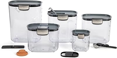 Ensemble de récipients de cuisson de sucre en plastique transparent hermétique prokeeper +