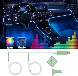 Bande lumineuse led pour voiture éclairage intérieur de kit d'éclairage ambiant avec fibre