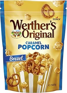 Maïs soufflé au caramel original werther's avec bretzels et sel marin 140 g