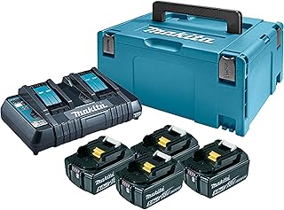 Kit d'alimentation lithium-ion makita 18v 198568-9 4 x bl1850b + 1 x dc