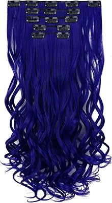 Extensions de cheveux bleu foncé, extensions de cheveux à clips hspjhtm pour femme