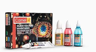 Diverses couleurs de verre complètes à base de solvant 5 x 20 ml
