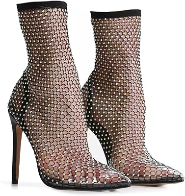 Chaussures à talons hauts avec strass multicolores et diamants pour femmes, sandales noires
