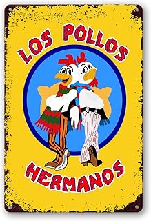 Affiche rétro breaking bad los pollos hermanos, signe en étain vintage 8x12 pouces