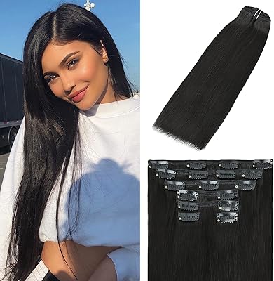 Extensions de cheveux humains à clips lashup, cheveux naturels remy, double trame, couleur