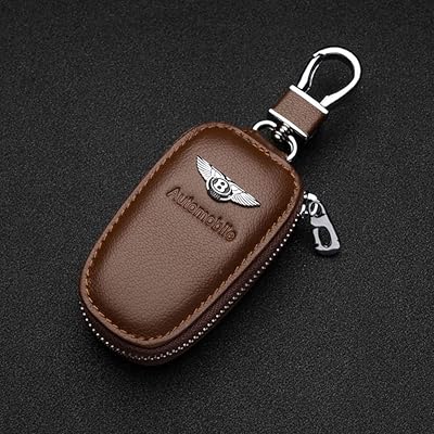 Étui à fermeture éclair en cuir pour clé de voiture, protection des clés