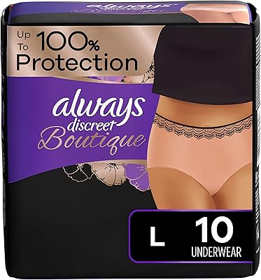 Sous-vêtements d'incontinence pour femmes always discreet boutique, taille l, 10 pièces