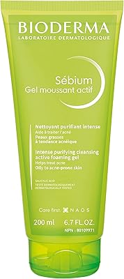 Bioderma sebium gel moussant actif gel moussant nettoyant purifiant intense, 200 ml