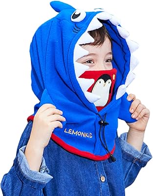 Cagoule en polaire pour enfants, masque facial de ski d'hiver, double cache-cou réglable