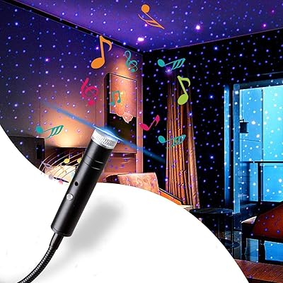 Veilleuse étoile usb avec rotation automatique activée par le son, lumières intérieures romantiques