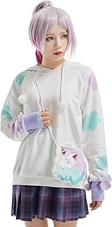 Haikyuu femmes anime cosplay costume sweat à capuche avec sac à bandoulière imprimé sweat-shirt de dessin animé blanc. Votre satisfaction, notre priorité chez Diaytar