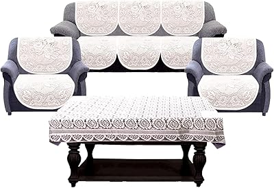 Housse de canapé 5 places en coton 7 pièces cooper industries avec housse