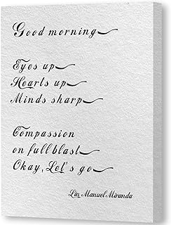 Art mural sur toile inspirante contrat blanc, art mural de motivation bonjour, citations