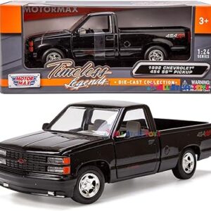 Motormax 1992 chevy 454ss pickup truck, modèle moulé sous pression à l'échelle 1/24, noir. Gagnez du temps et de l'argent avec Diaytar