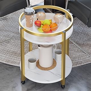 Table d'appoint ronde double couche en marbre comme canapé et table de collation