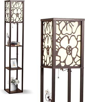 Lampadaire led moderne à 3 niveaux janed pour affichage et rangement pour salon