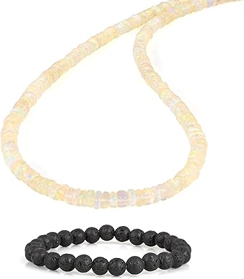 Collier rond sans couture en opale éthiopienne naturelle nirvana pendentif en perles d'opale