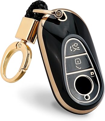 Couvercle de clé de voiture mercedes benz utft-17, tpu souple, porte-clés doré