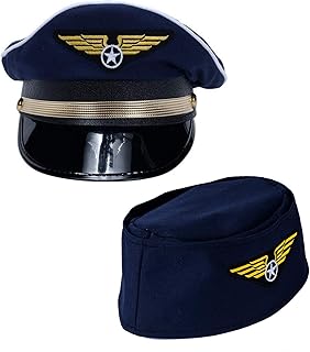 Chapeau de pilote tiger doe lot de 2 capitaine costume et chef