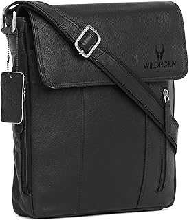 Sac messager wildhorn en cuir véritable, taille 11 pouces pour homme - sac bandoulière multi-usages - sac de voyage avec bandoulière réglable - dimensions : longueur 10 pouces - hauteur 11 pouces - largeur 3 pouces. Diaytar Sénégal : Le choix, la qualité, l'économie réunis