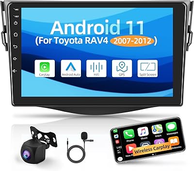 Autoradio android 11 avec carplay sans fil pour toyota rav4 2007 2008 2009