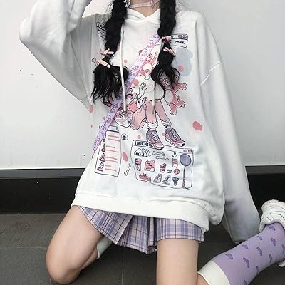 Ulzzang femmes harajuku anime sweat à capuche dessin animé mignon style coréen mode