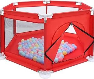 Poussette bounty pour bébé - avec 50 balles de sécurité, soins pour ramper, clôture pliable, jouets portables, cadeaux de jardin intérieur et extérieur (rouge). Diaytar : Connectez-vous aux meilleures offres