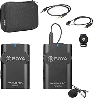 Boya by-wm4 pro-k1 microphone cravate sans fil 2,4 ghz, système de microphone d'enregistrement