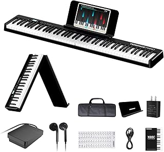 Clavier de piano pliable 88 touches pleine grandeur pliable semi-lesté prise en charge