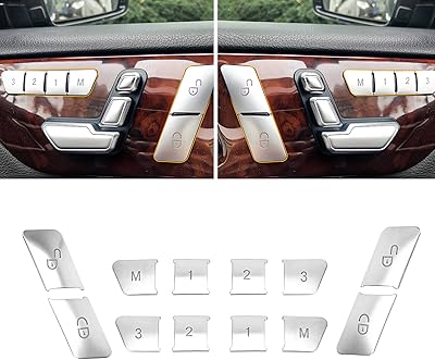 Moon lynx w204 autocollants chromés pour bouton de déverrouillage couvercle de commutateur