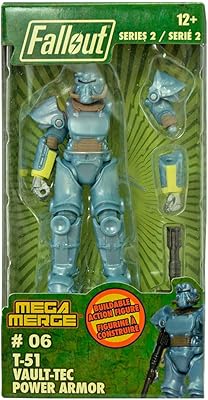 Figurine mega merge de 4 pouces de fallout series 2 - armure assistée