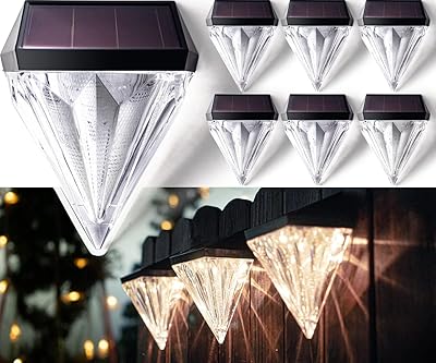 Lumières solaires de terrasse sunvis diamond sculpture, lumières de poteau de décoration